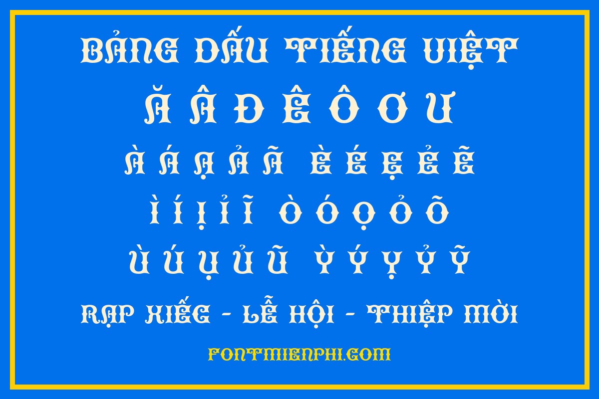 font việt hóa black miễn phí - bảng dấu tiếng Việt
