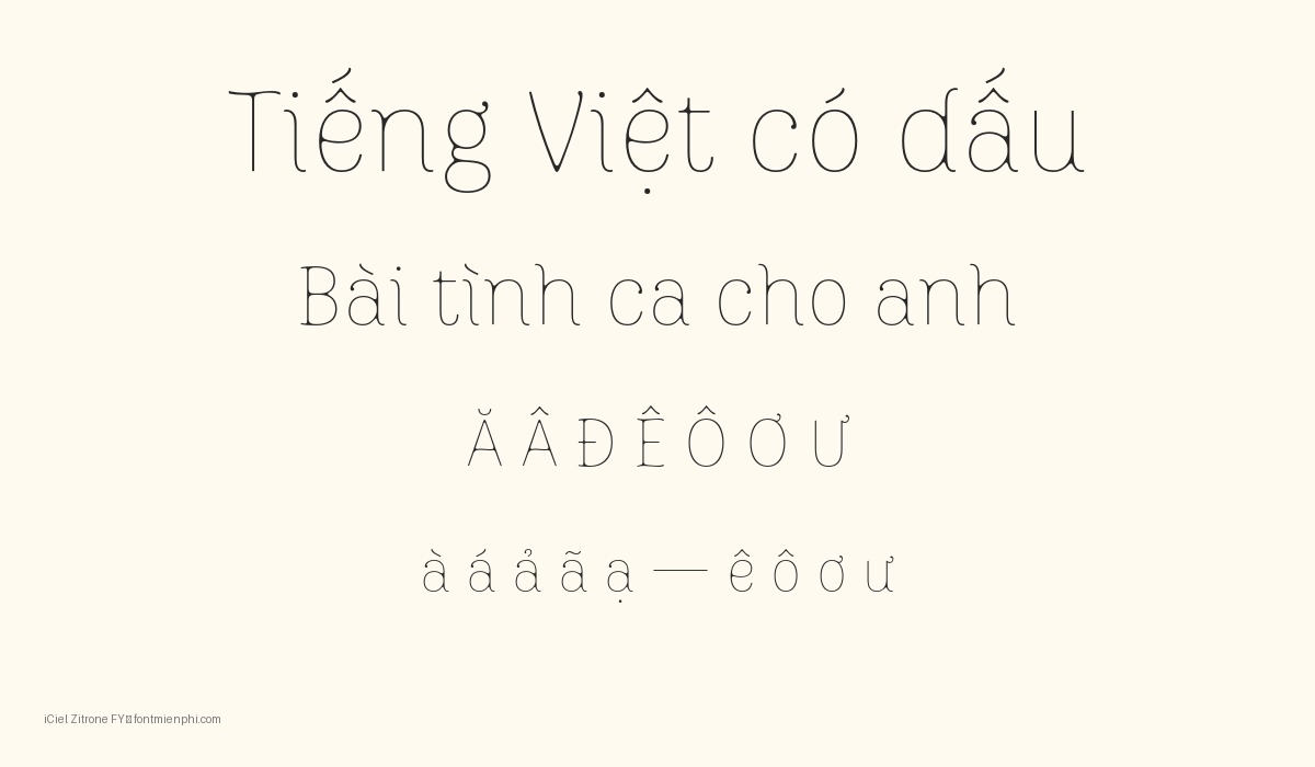 Font Việt Hóa iCiel Zitrone FY Miễn Phí – Font Display Cá Tính, Mềm Mại 3 font iciel zitrone fy việt hóa