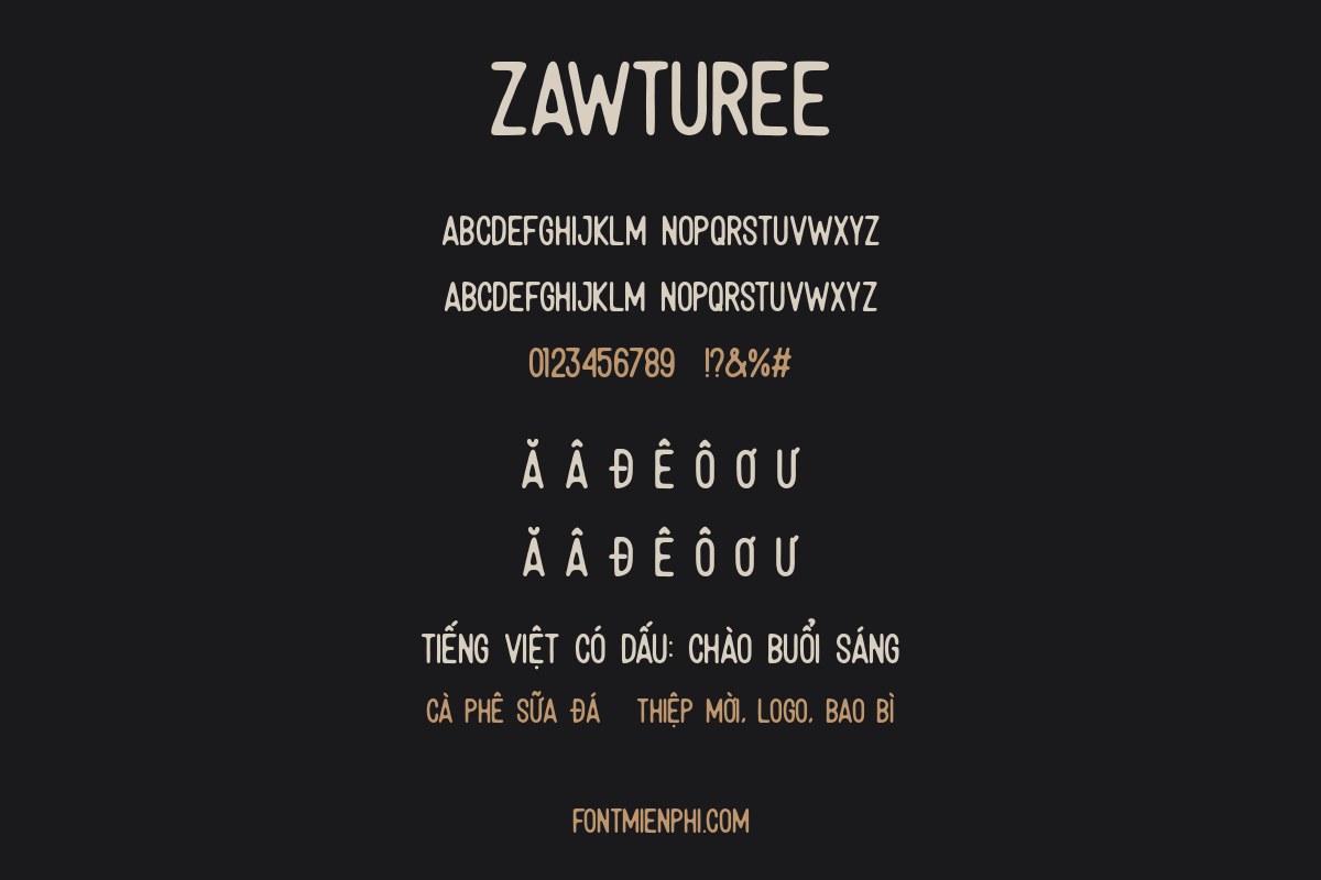 font zawturee việt hóa miễn phí