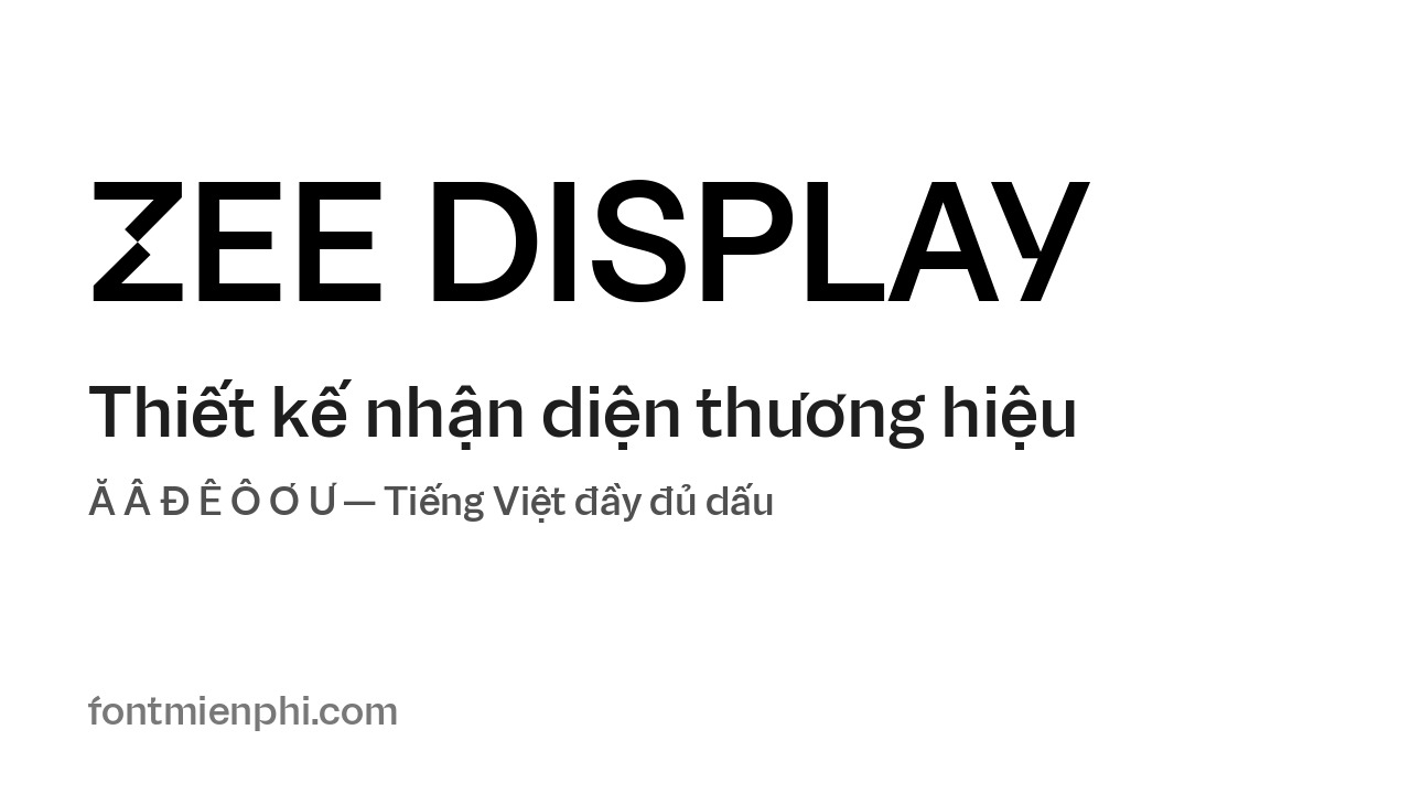 font ZEE Display Việt hóa
