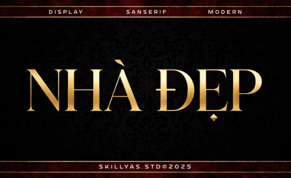 Font TH-Ahganirya việt hóa – demo chữ NHÀ ĐẸP phong cách serif hiện đại