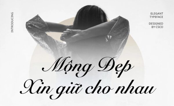 Font SVN Snell Roundhand việt hóa – demo chữ "Mộng Đẹp" phong cách chữ ký viết tay