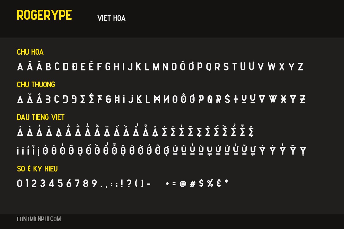 font rogertype việt hóa miễn phí