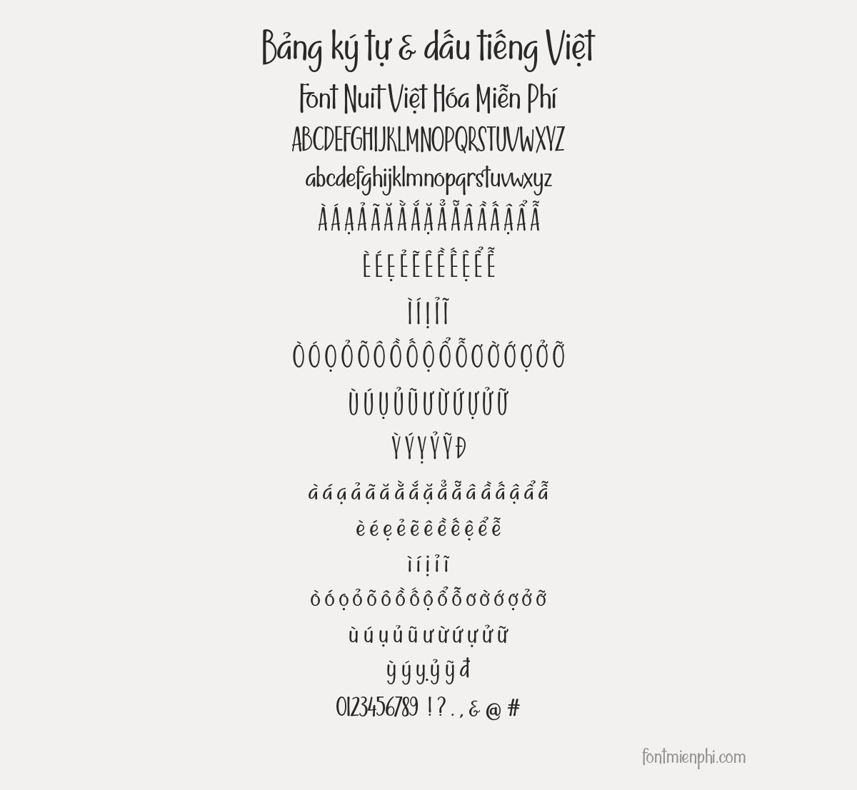 Font Nuit Việt Hóa Miễn Phí – Font Chữ Viết Tay Đáng Yêu 3 font nuit việt hóa miễn phí