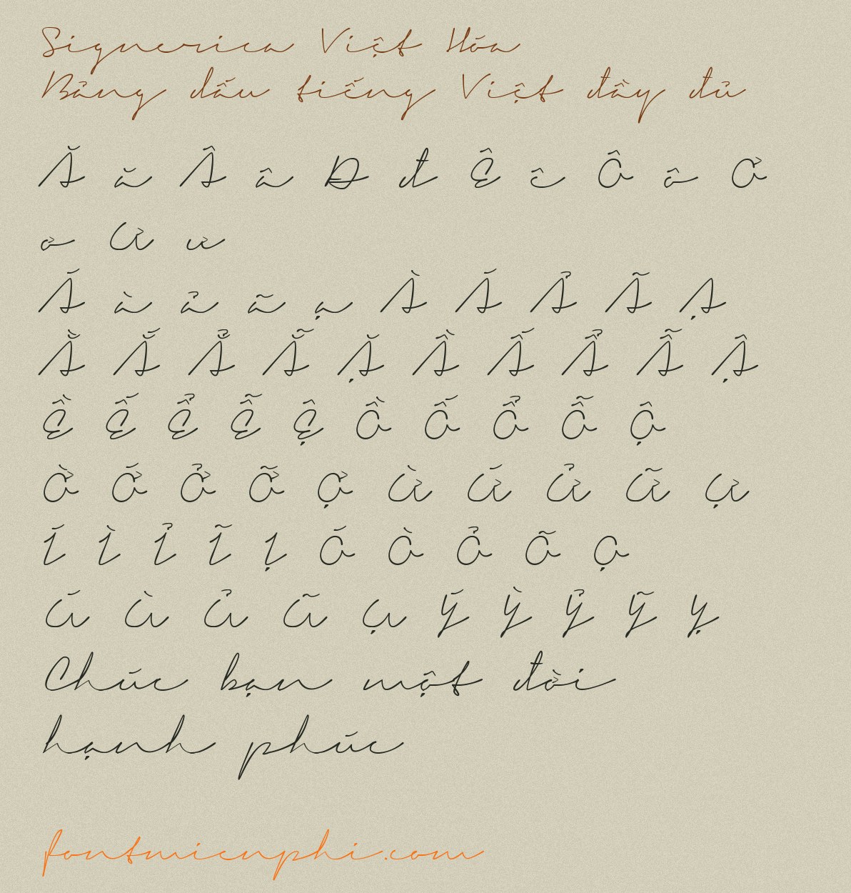 font signerica việt hóa miễn phí