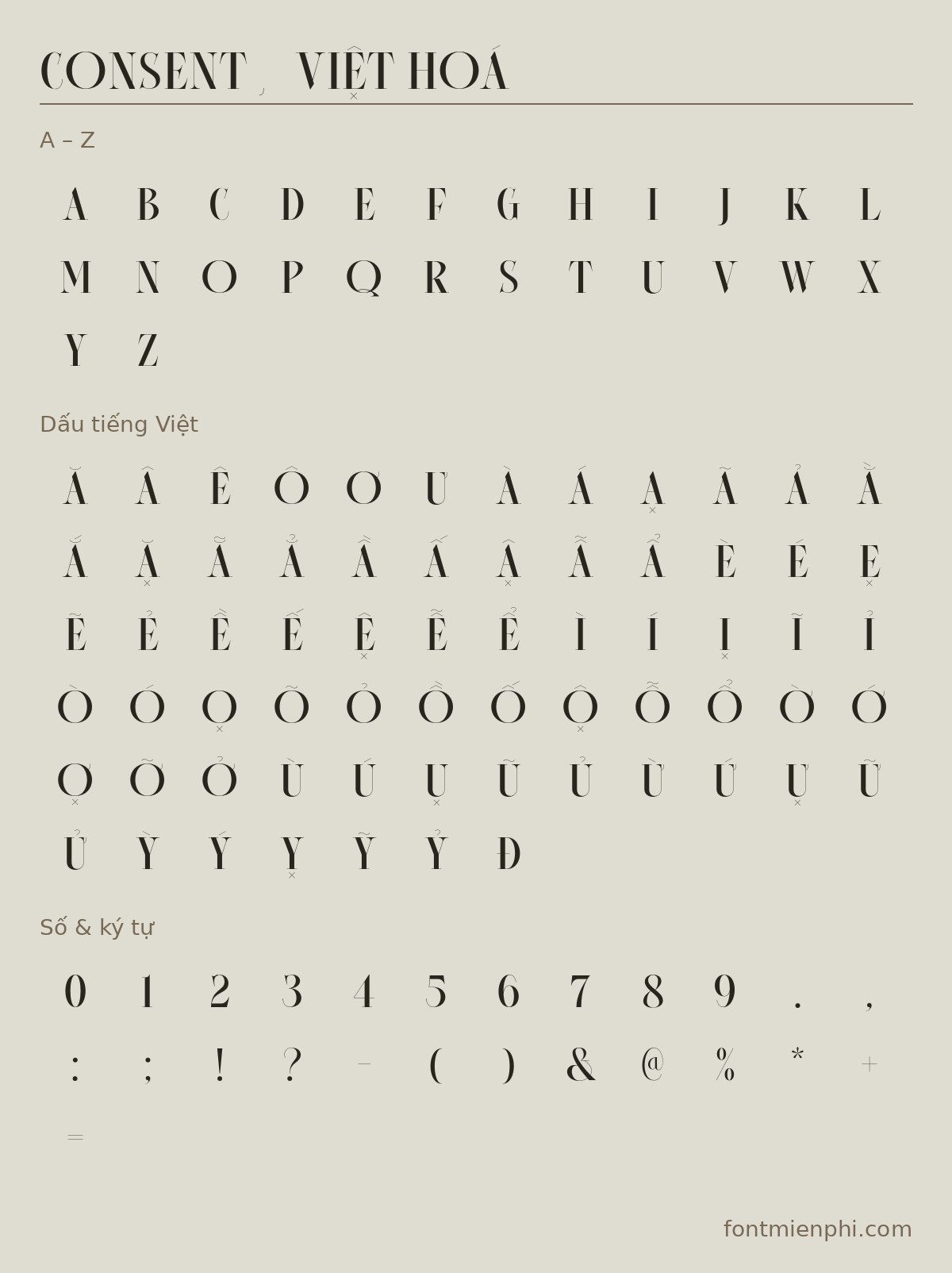 Font Consent Việt Hóa Miễn Phí – Serif Biên Tập Sang Trọng Cho Tạp Chí Và Thương Hiệu 3 font consent việt hóa miễn phí