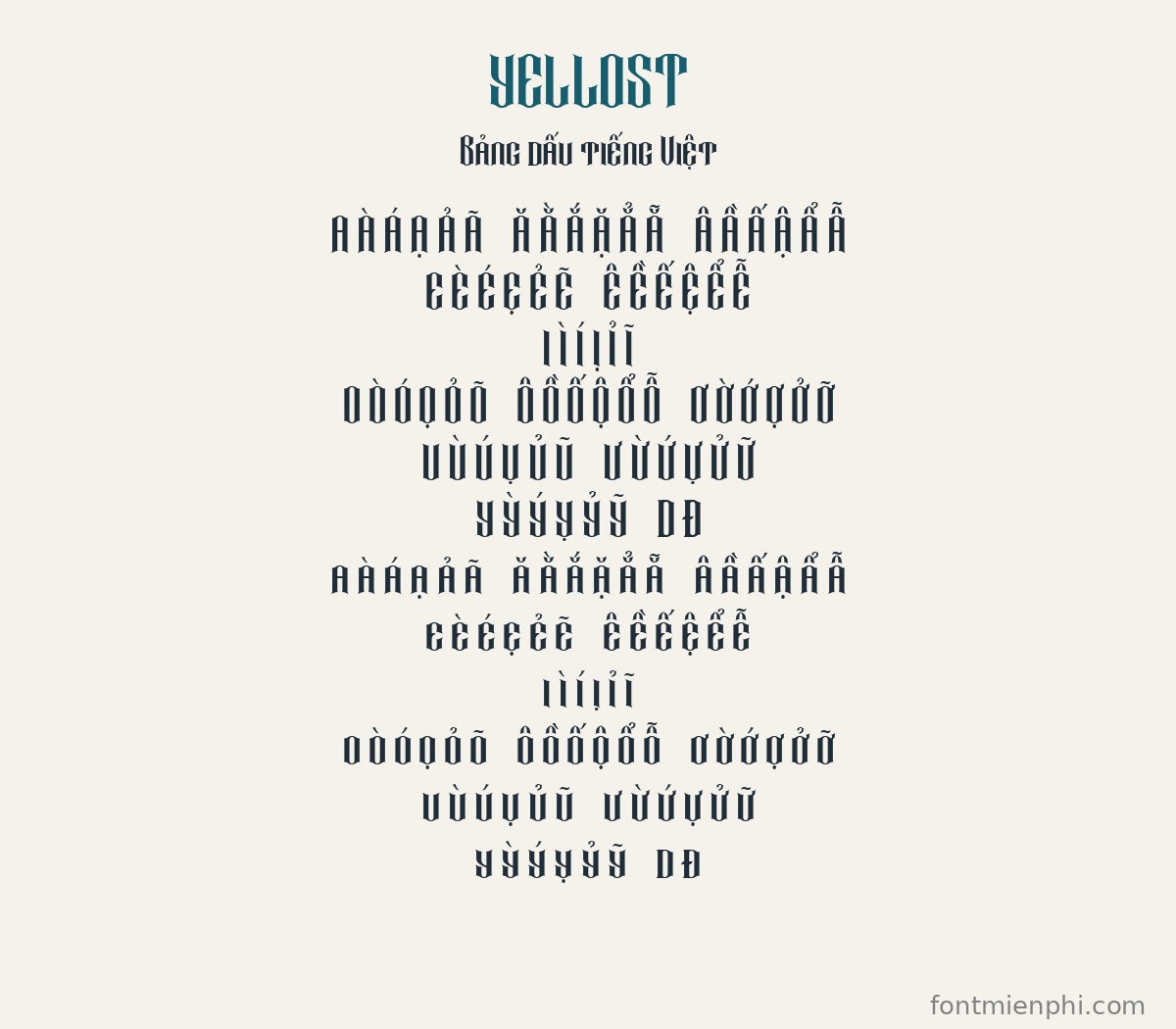 Font Yellost Việt Hóa Miễn Phí – Font Gothic Blackletter Độc Đáo Cho Tattoo Và Thương Hiệu 3 font yellost việt hóa miễn phí