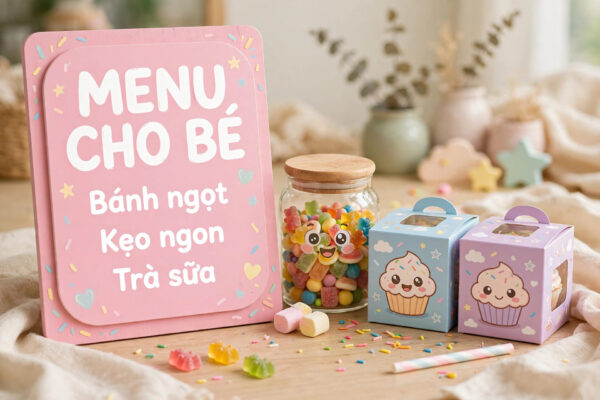Font Hoạt Hình SVN-Roadbrush Cute Việt Hóa Miễn Phí 3 Ứng dụng font SVN-Roadbrush việt hóa trên bảng menu quán ăn cho bé – font hoạt hình cute
