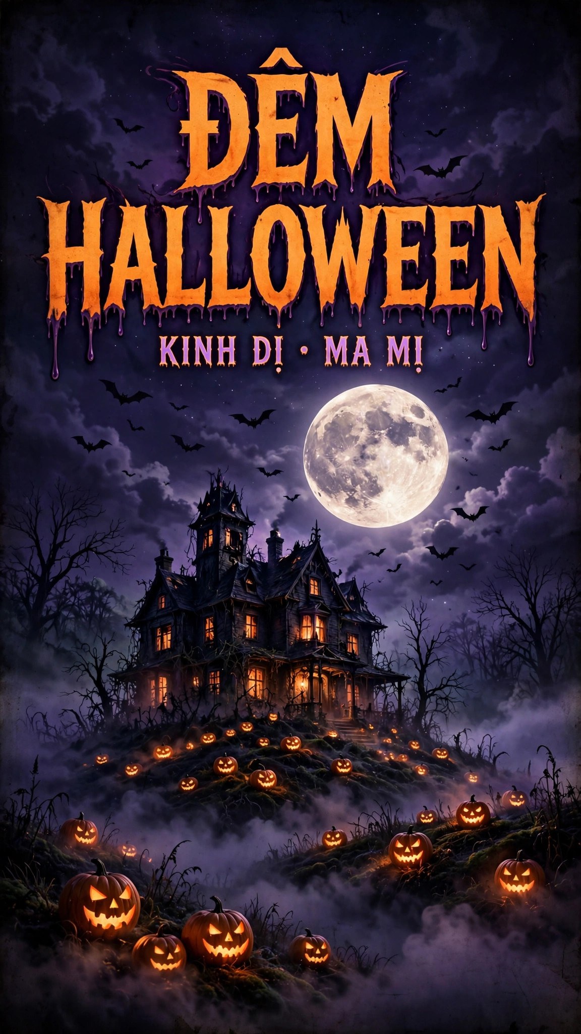 Font Chữ Halloween Kinh Dị TH The Hoca Việt Hóa 2 Ứng dụng font TH The Hoca việt hóa trên poster lễ hội Halloween Đêm Halloween