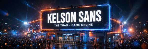 Ứng dụng font SVN-Kelson Sans Bold việt hóa trên biển hiệu giải đấu esports – font thể thao điện tử