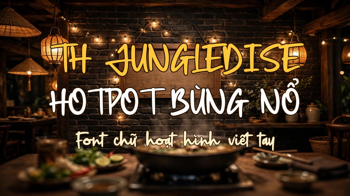 Ứng dụng font TH Jungledise Việt Hóa trên bảng hiệu quán lẩu