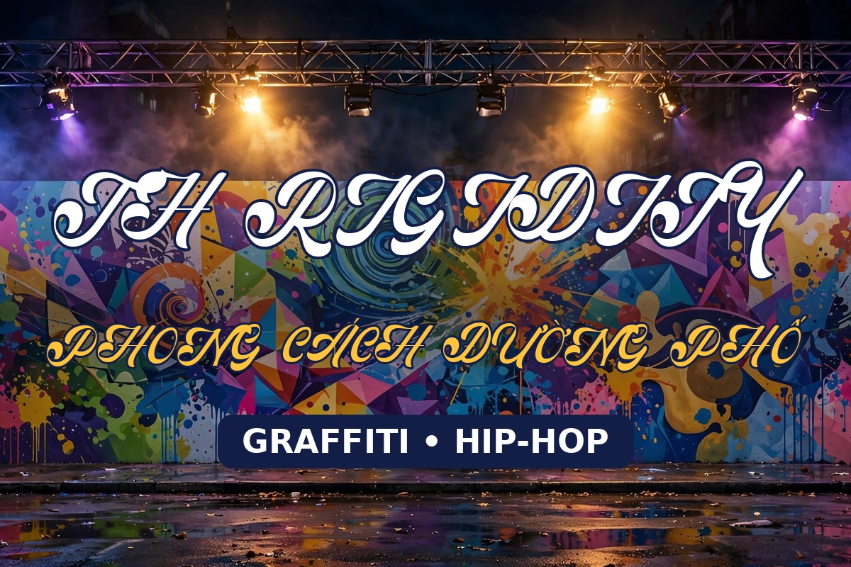 Ứng dụng font TH Rigidity Việt Hóa – poster phong cách hip-hop đường phố