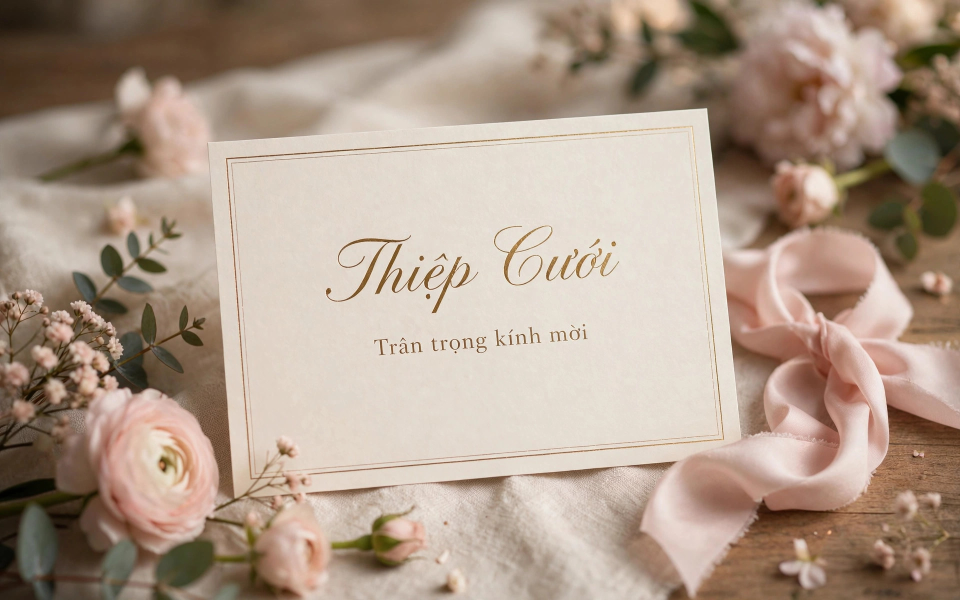 Ứng dụng font SVN-Hughs việt hóa trên thiệp cưới – font chữ nghiêng viết tay mềm mại