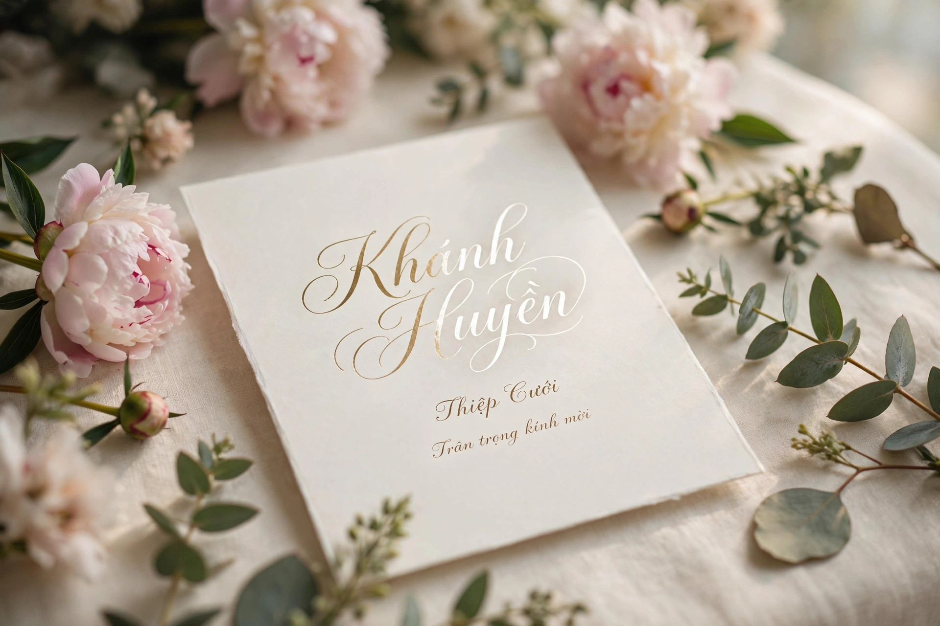 Ứng dụng font SVN-Santillana Daughter việt hóa trên thiệp cưới – chữ ký viết tay mềm mại