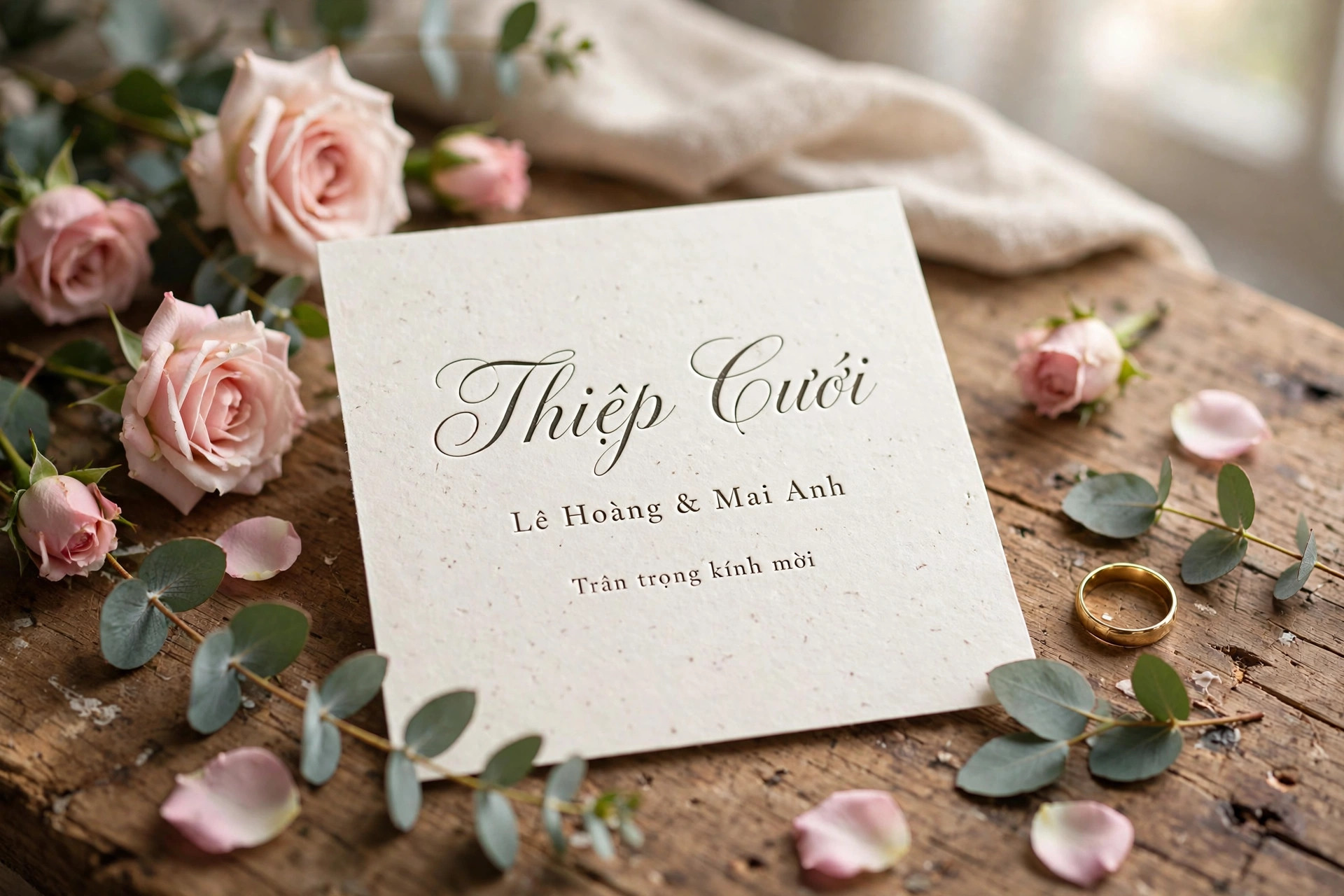 Ứng dụng font SVN-Nautica việt hóa trên thiệp cưới – font chữ viết tay thư pháp thanh lịch