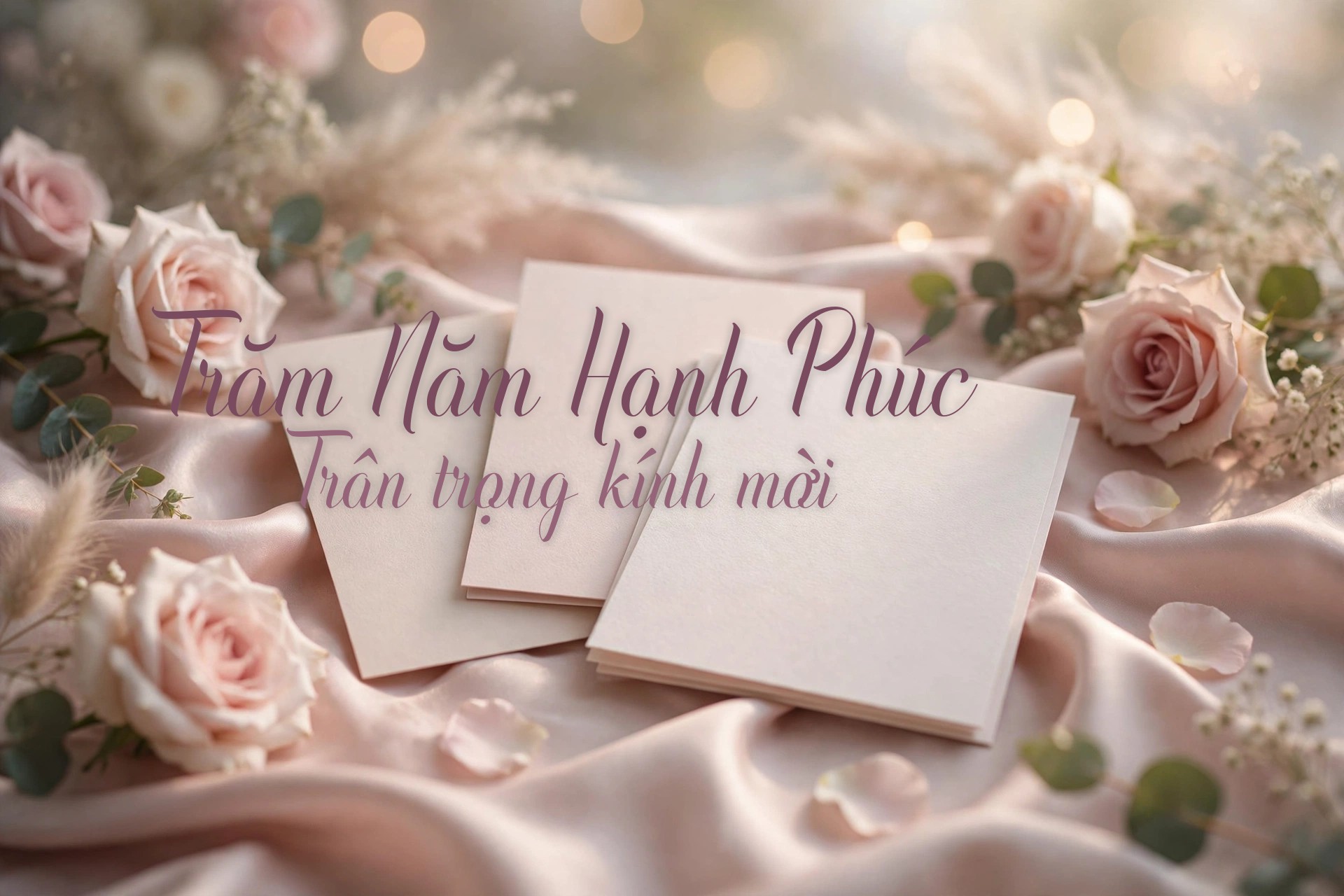 Minh họa ứng dụng font Indulge Script Việt Hóa trên thiệp cưới