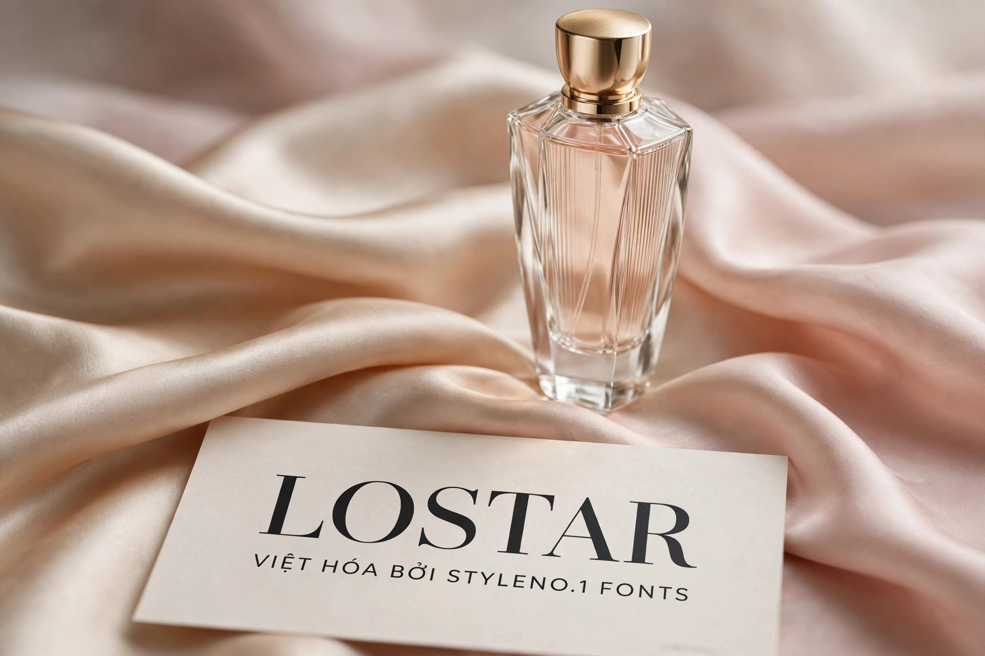 Ứng dụng font SVN-Lostar việt hóa trên thiết kế thương hiệu nước hoa – font chữ thời trang mềm mại