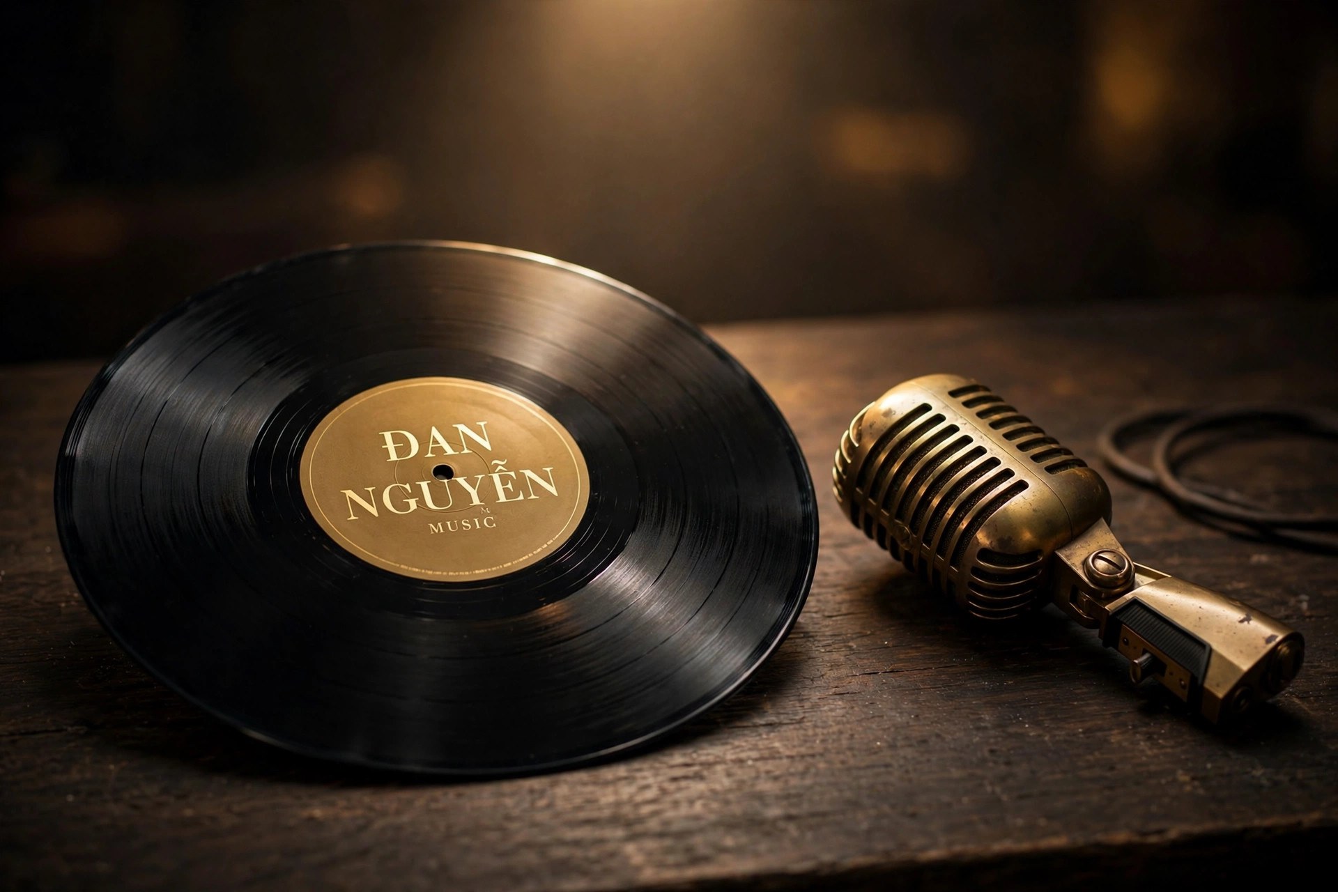 Ứng dụng font chữ serif SVN Saint Monica Việt hóa trên nhãn đĩa than Đan Nguyễn Music
