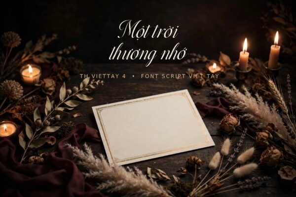 Font TH Viettay 4 Việt Hóa – Script Viết Tay Mềm Mại 3 Ứng dụng font TH Viettay 4 Việt hóa trên thiệp cưới