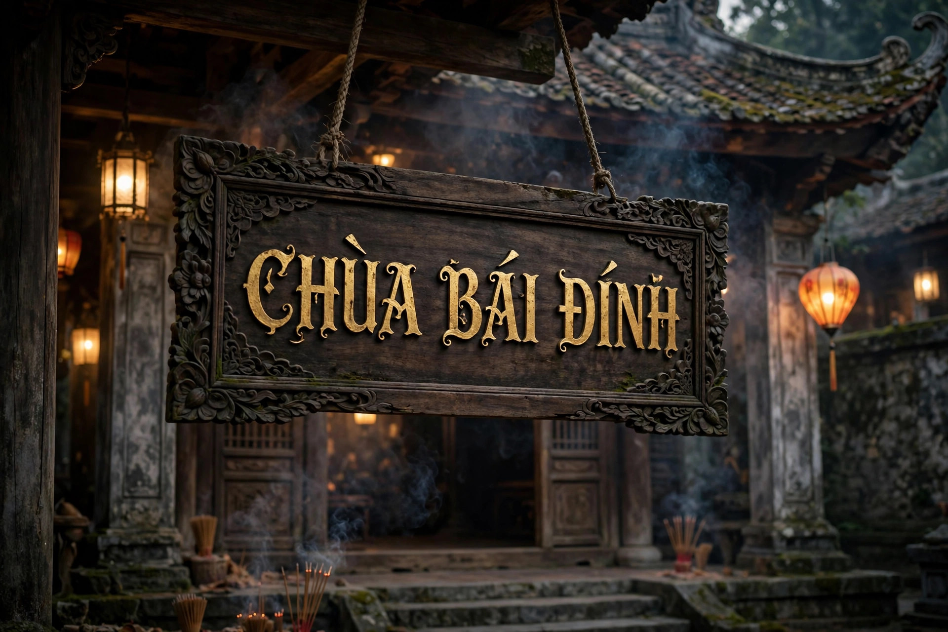 Ứng dụng font SVN-Nubya việt hóa trên biển hiệu cổ trang – font chữ nhà chùa